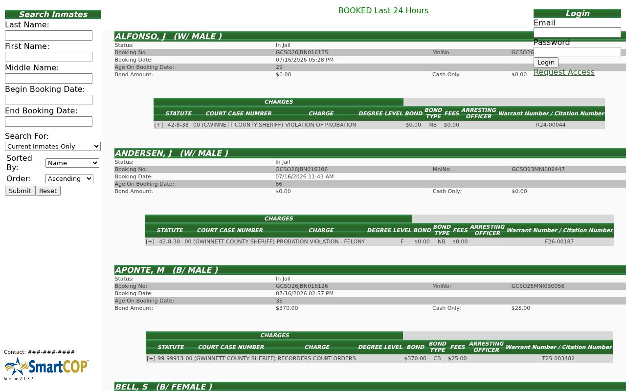Sugar Hill people search through the Gwinnett Sheriff inmate system